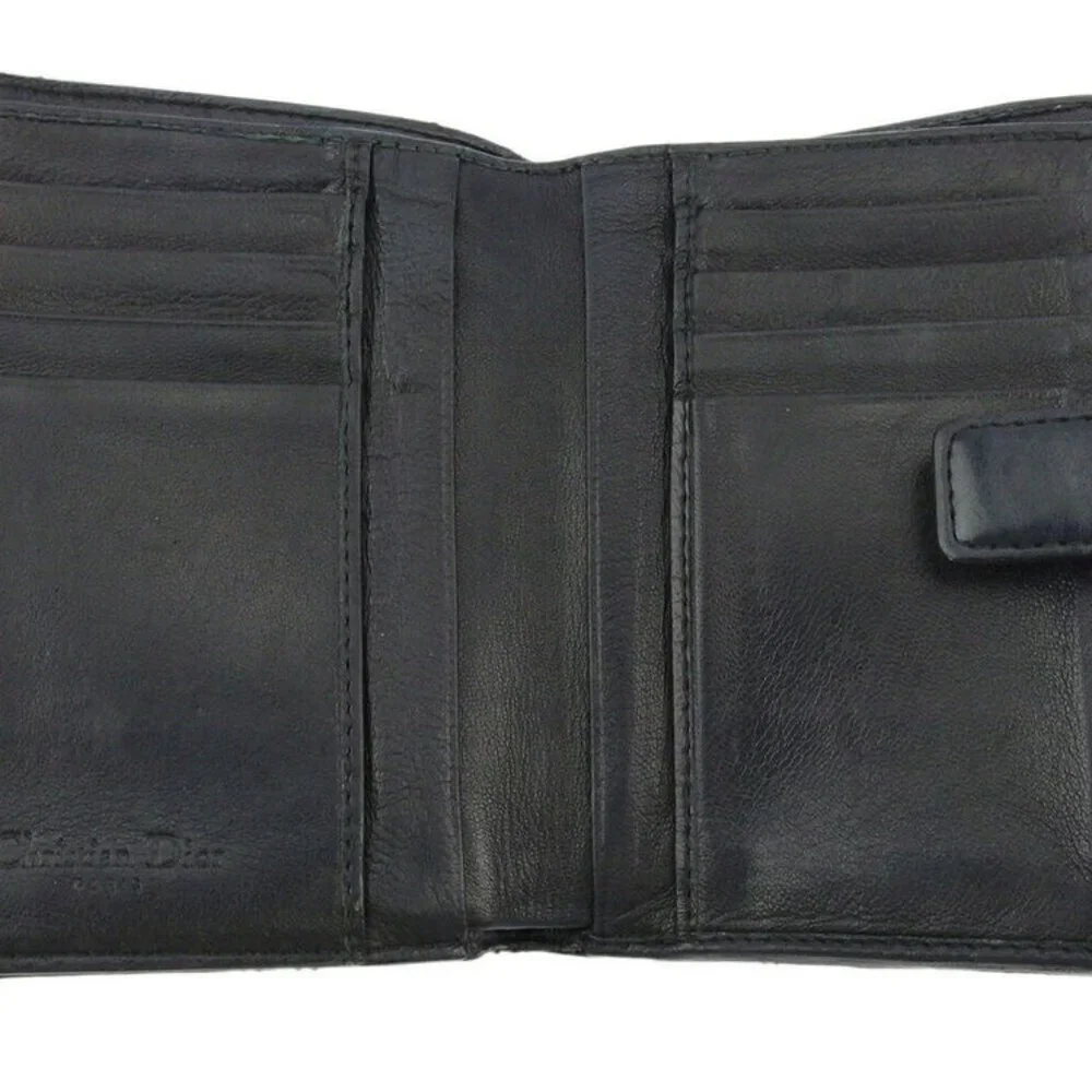 Dior w hook wallet Lady dealer leather Auth used T18766